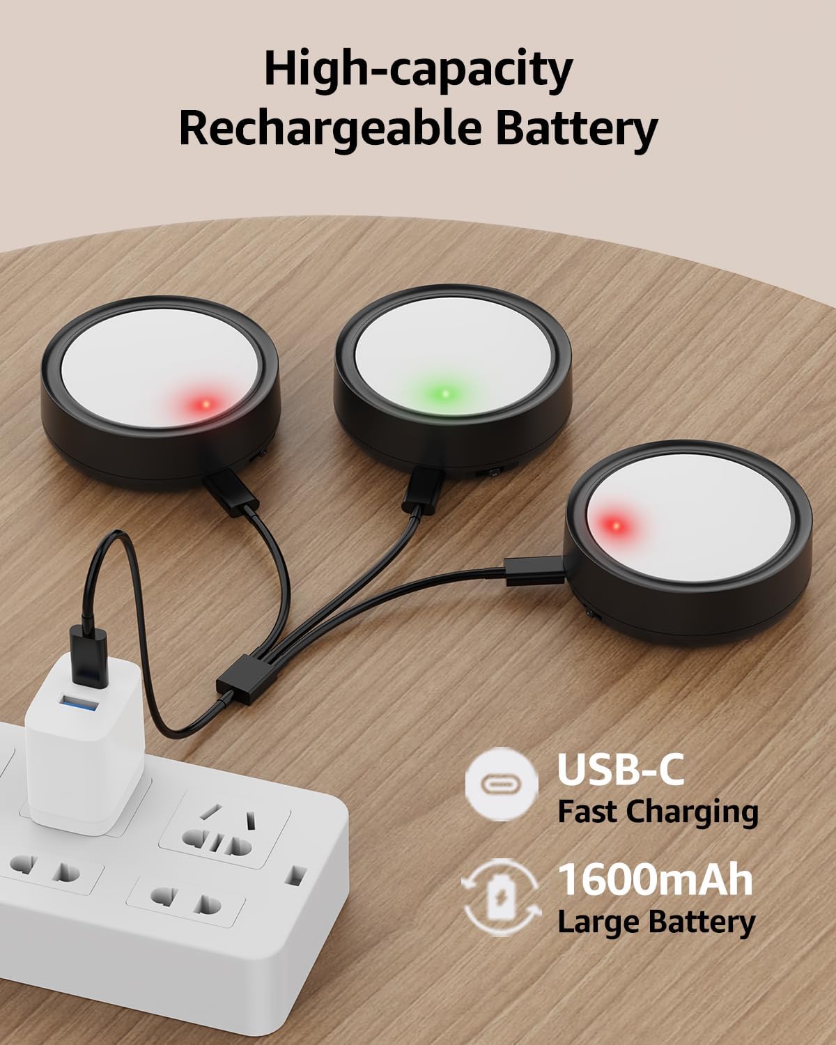 black LED rechargeable puck lights with remote wireless for kitchen under cabinet lighting close counter push tap light