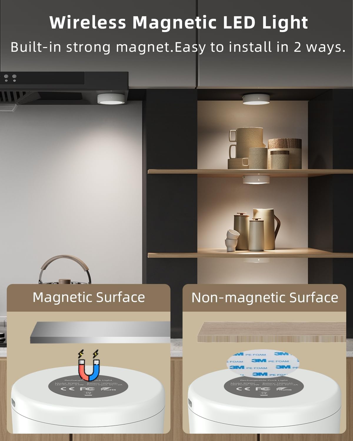 under cabinet lighting wireless stick on magnetic lights