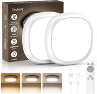 Cordless LED light illuminating pantry and closet
