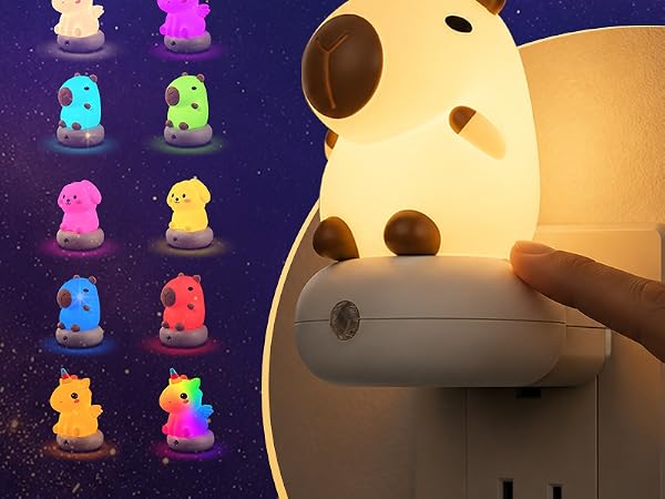 rgb night light for kids plug in