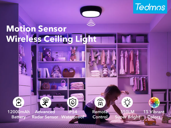 shed lights battery powered ceiling light rechargeable