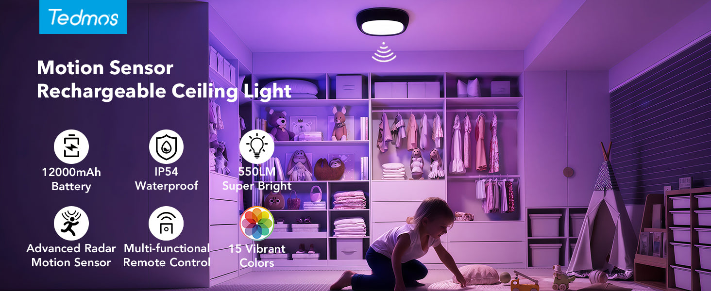 shed lights battery powered ceiling light rechargeable