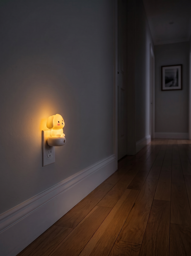 puppy plug in night light guard the home