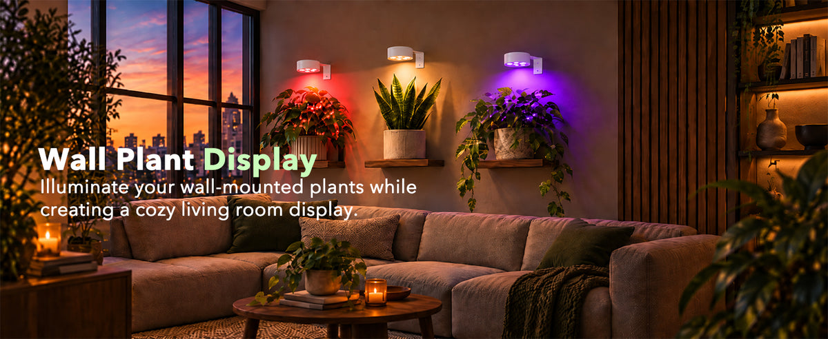 Overhead LED grow lamps for tall houseplants and monstera