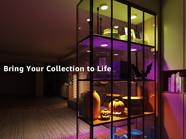 LED display cabinet  rechargeable puck lights
