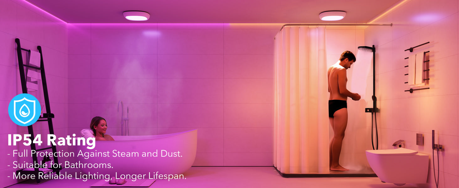 waterproof shower lights battery ceiling light rechargeable wireless