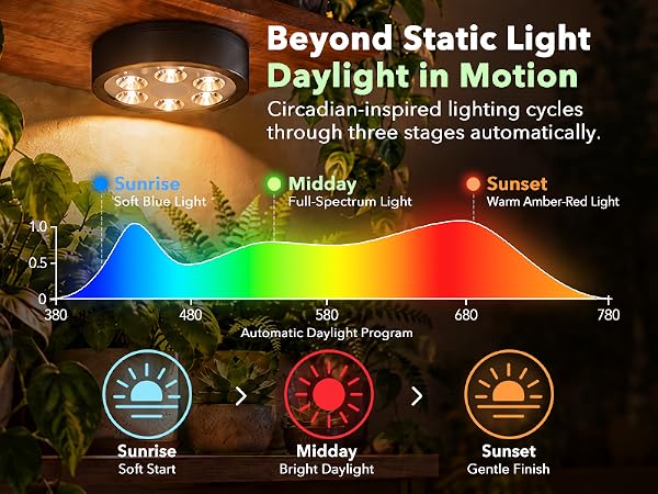 Balanced natural white grow light for vegetative plant growth