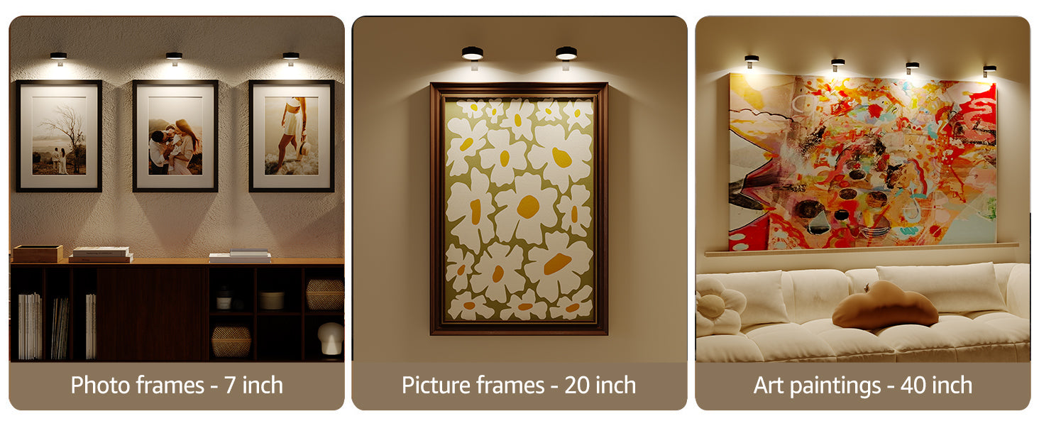 Over picture lights for wall photo art paintings frames lighting