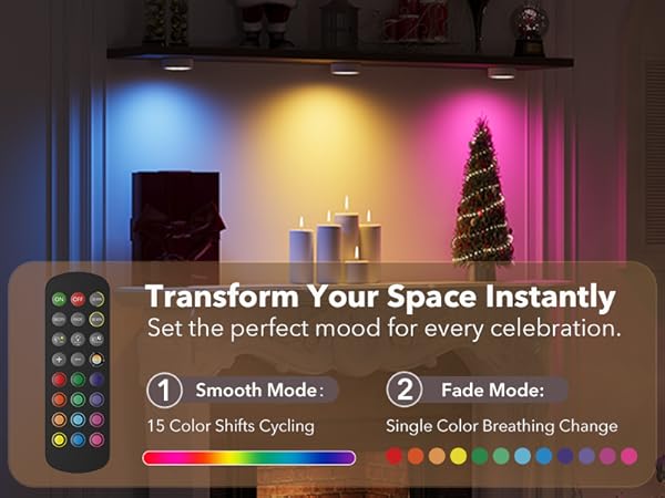 LED puck lights with remote control