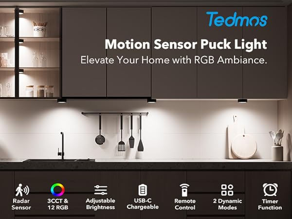 rechargeable  puck light under the kitchen cabinet