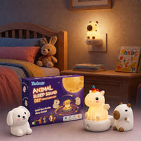 Educational Toys Birthday Gifts for 1 2 3 4 5 6 Year Old Girls Boys | 3-in-1 Learning Cute Night Light Plug into Wall, Silicone Squishy Unicorn Capybara Dog, Kids Bedroom Bathroom Pink Room Decor