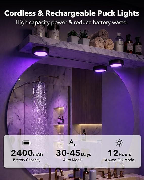 rechargeable puck lights