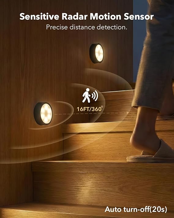 sensitive radar motion sensor puck lights