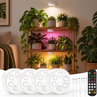 4-pack battery powered grow light set for home decor plants