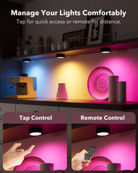 puck lights with remote and tap control
