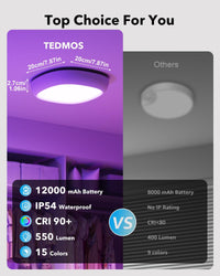 Cordless overhead light for closet, hallway, and bathroom