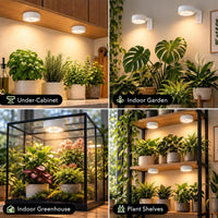 USB-C rechargeable grow light pucks with energy saving ECO setting