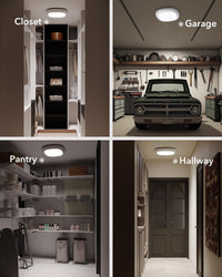 Motion-activated bathroom ceiling light with USB-C charging