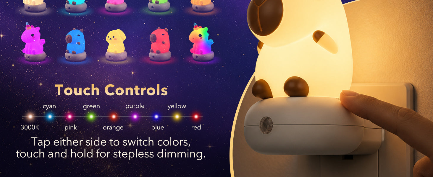 rgb night light for kids plug in