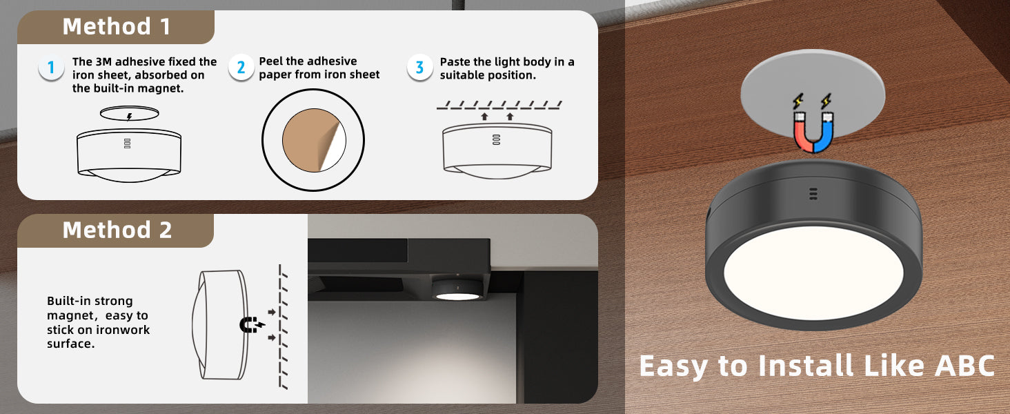 wireless LED rechargeable puck lights