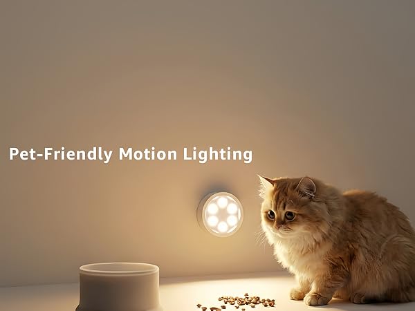 motion sensor puck lights bring light for pet