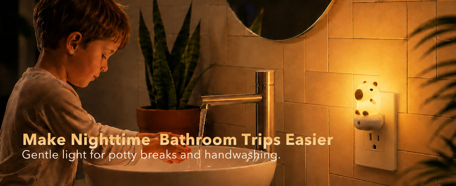 capybara night light emits a soft glow for washing hands