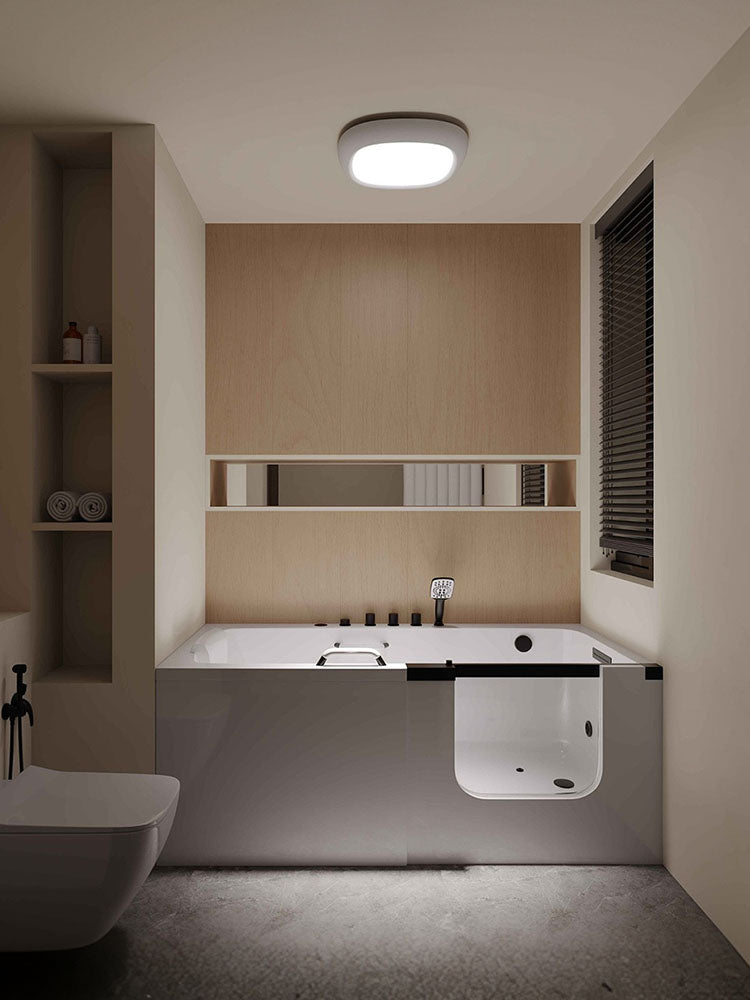 Motion Sensor Rechargeable Ceiling Light with Remote, IP54 Waterproof 12000mAh Wireless Shower Light